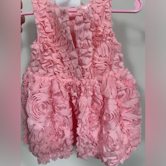 PINK ROSES DRESS 12M PERFECT CONDITION - Picture 4 of 5